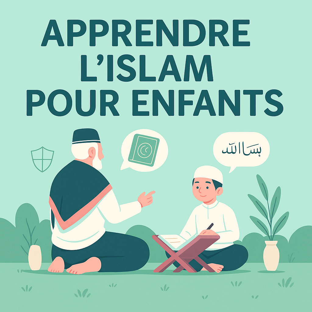 Cours d’islam pour enfants – illustration d’un élève avec son professeur